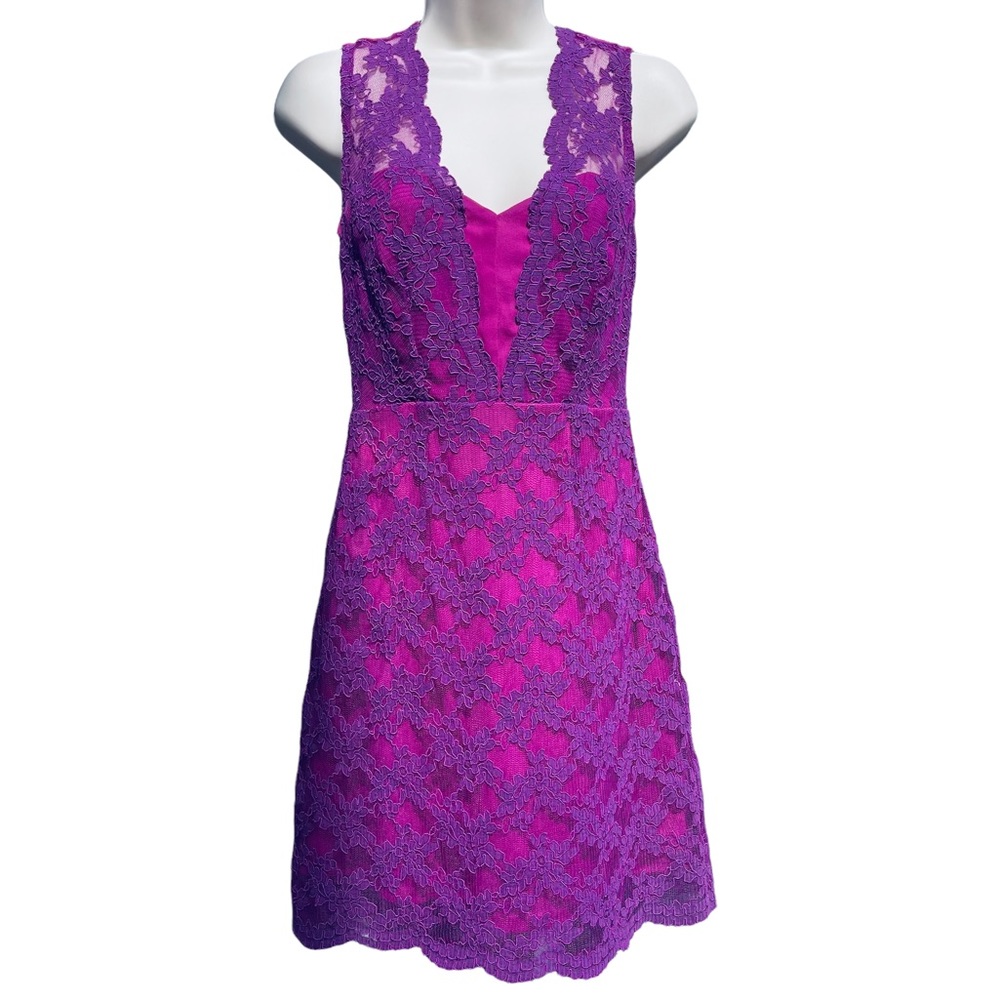ASOS lace mini dress sleeveless v-neck sheer back deep plunge sweetheart